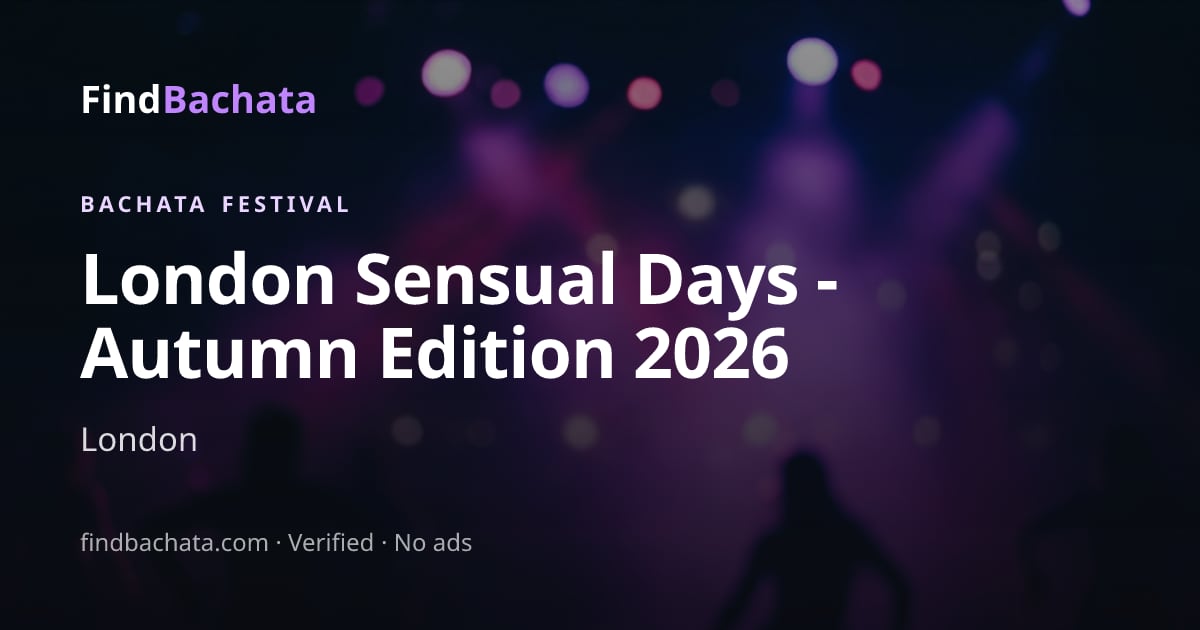 London Sensual Days - Autumn Edition 2026